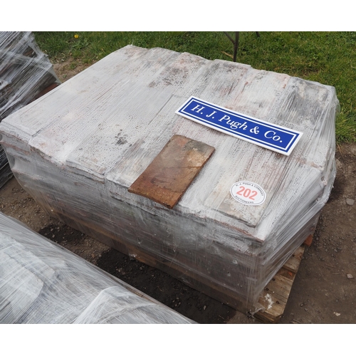 202 - Pallet of antique clay roof tiles