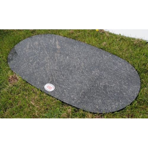 490 - Oval granite table top max 5 x 2½ft