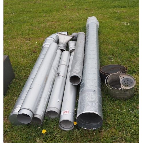 593 - Flue pipe and galvanised items