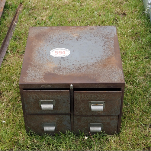 594 - 4 Drawer metal cabinet