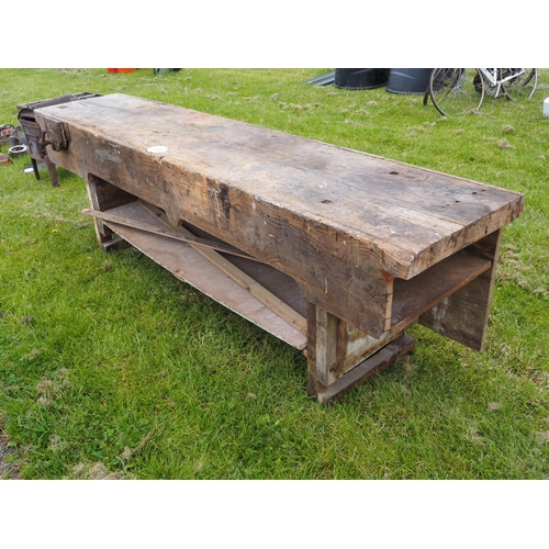 688 - Wooden work bench 8ft