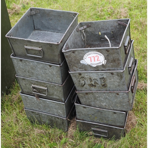 772 - Galvanised stacking boxes
