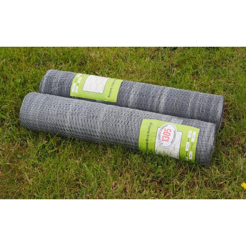 1305 - Galvanised 13mm chicken wire netting *seconds, 0.9m x 50m rolls - 2