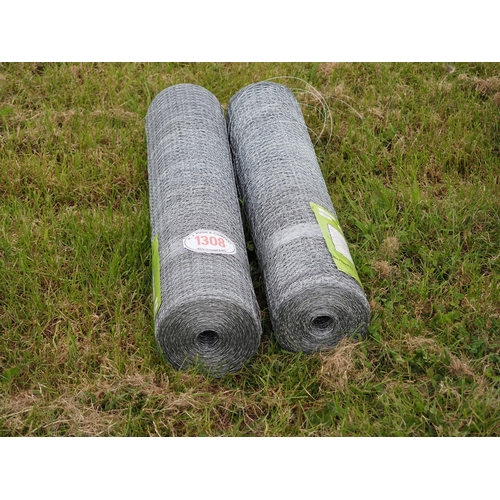 1308 - Galvanised 13mm chicken wire netting *seconds, 0.9m x 50m rolls - 2