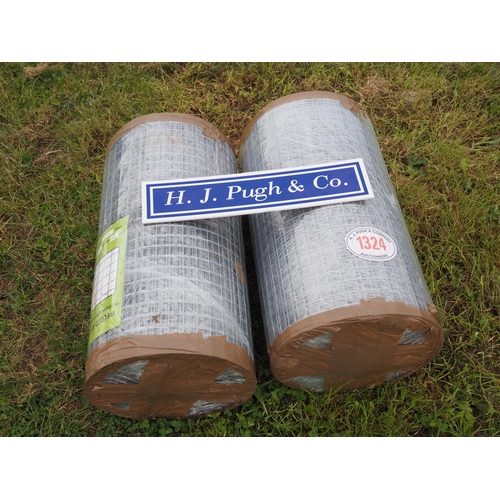 1324 - Welded wire mesh *seconds 0.6m x25x25mm - 30m rolls - 2