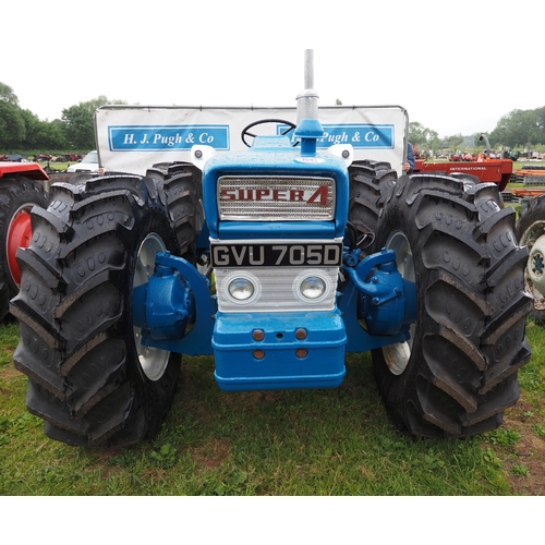 1541 - County 654 Super 4F tractor. Restored with new tyres. S/No. 16778. Reg. GVU 705D. V5 in office