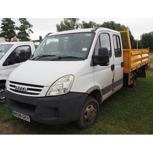 1833 - Iveco Daily 3L crew cab tipper, 2008. Reg. RK08 GEY