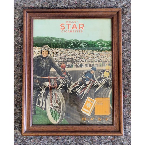 544A - Advertising framed showcard - Wills Star Cigarettes