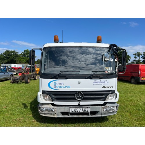 1851 - Mercedes Atego dropside lorry. Runs and drives. Driven to sale field. MOT unt 31/08/24. Reg. LK57 AR... 