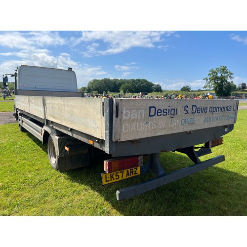 1851 - Mercedes Atego dropside lorry. Runs and drives. Driven to sale field. MOT unt 31/08/24. Reg. LK57 AR... 