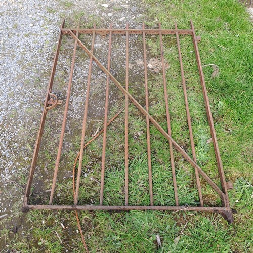 671 - Wrought iron gates - 2 + man hole cover and surround