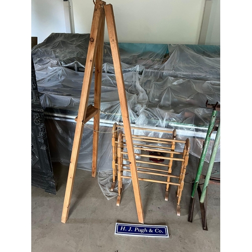 127 - Pine towel rails and tripod