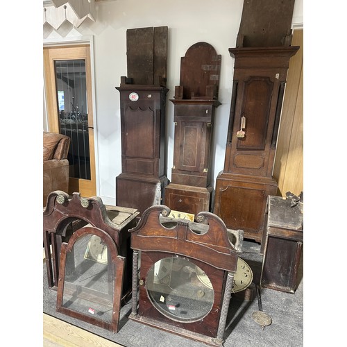 83 - Grandfather mahogany clocks, believed to be complete