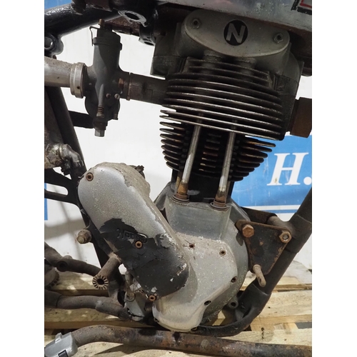 227 - Norton Model 18 motorcycle project with Model 50 engine parts, gear box parts. Frame number B310121,... 