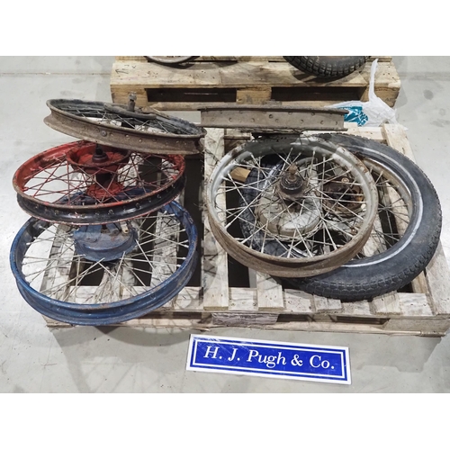 510 - Assorted motorcycle wheels