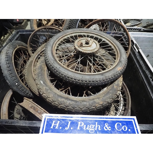 520 - Pre and post war British motorcycle wheels
