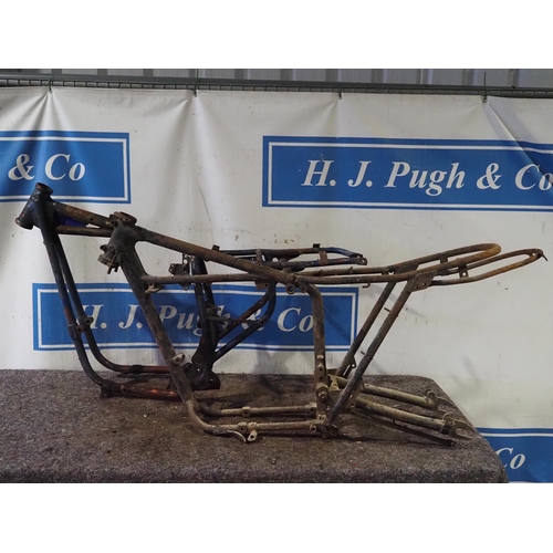 527 - Triumph T100 frame with rear swinging arm and one other