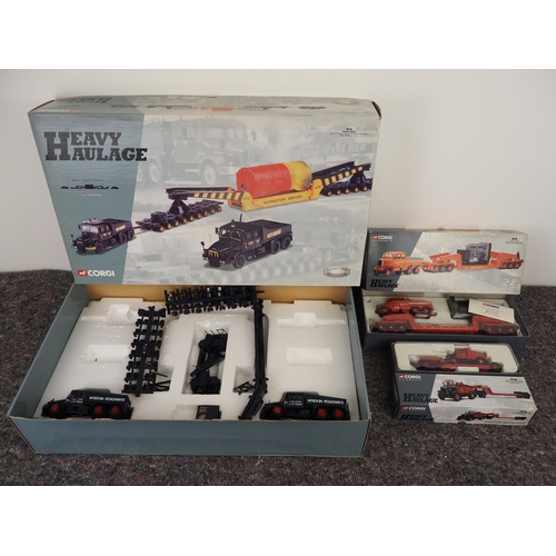 13 - Corgi Heavy Haulage boxed model vehicle sets - 18003 Wynns (GEC) incomplete, 16901 Hallett Silberman... 