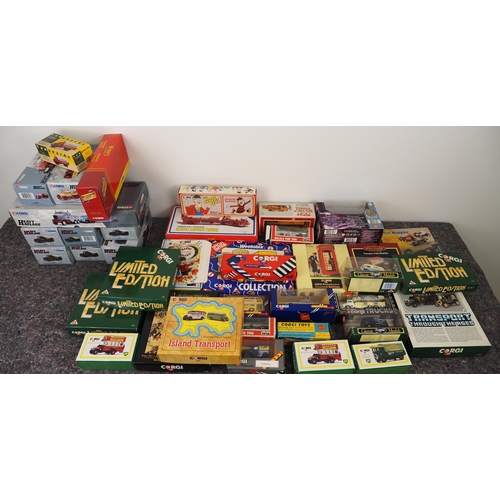 36 - Corgi Heavy Haulage empty boxes and assorted model vehicles to include Corgi and Polistil