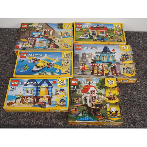 72 - Lego Creator 3 in 1 sets in box to include 31077, 31067, 31105, 31064, 31063 and 31078