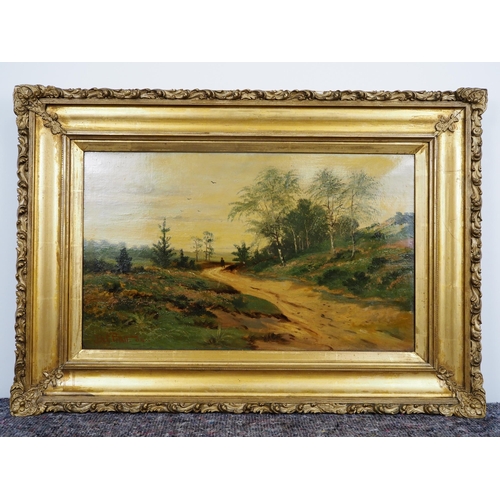 371 - Framed oil on canvas 'Eventide near Blackroot pool Sutton Coldfield' 1904 by J A Coniston Pettitt 11... 