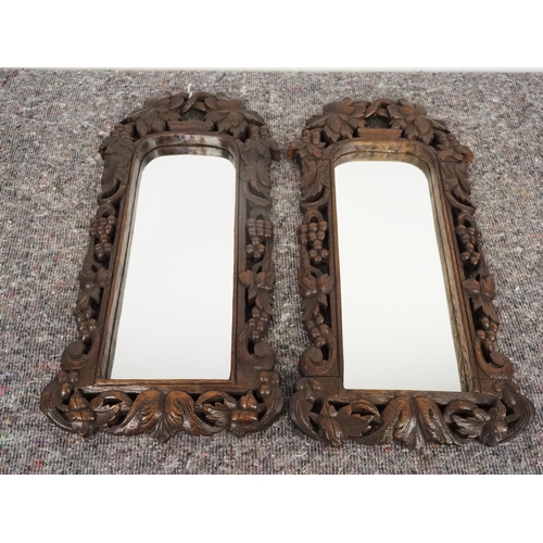 278 - Pair of carved oak framed mirrors 22