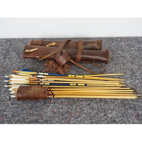 224 - Leather quivers and arrows