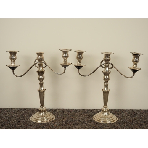 290 - Pair of silver plated candelabra 16½