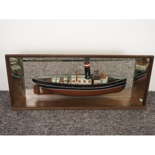 244 - Half ship model in mirror frame 32