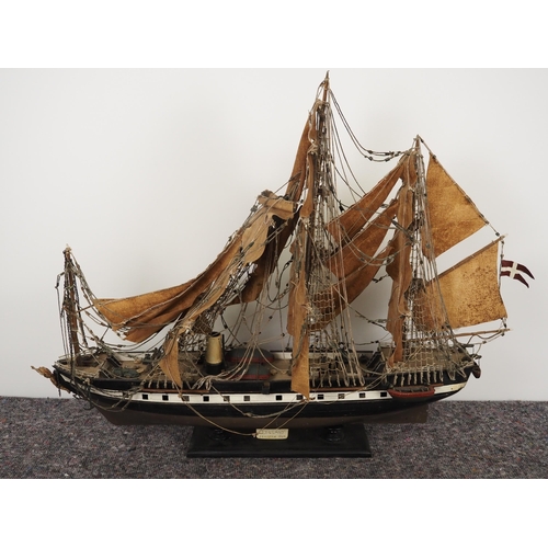 246 - Frigate Jylland Denmark 1849 model ship with stand 40