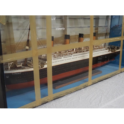 250 - Model of the Titanic in display case 68