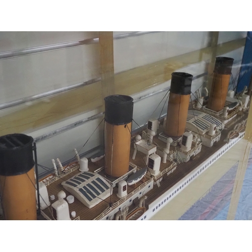 250 - Model of the Titanic in display case 68