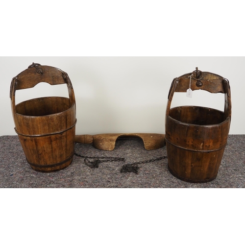 311 - Vintage water buckets and carrying yoke