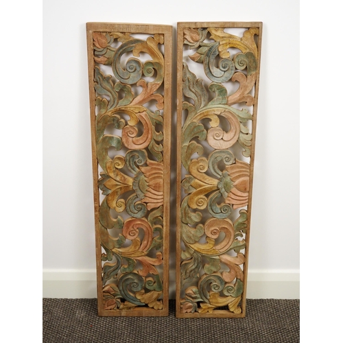 255 - Pair of ornate carved wooden panels 39