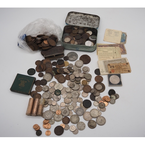 266 - Quantity of assorted mostly British coins to include some silver coins