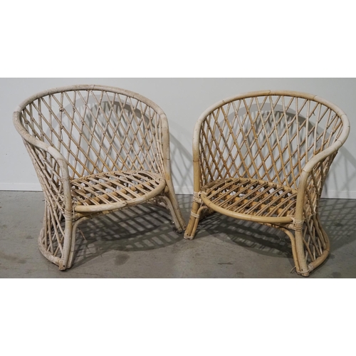 462 - Pair of wicker conservatory chairs