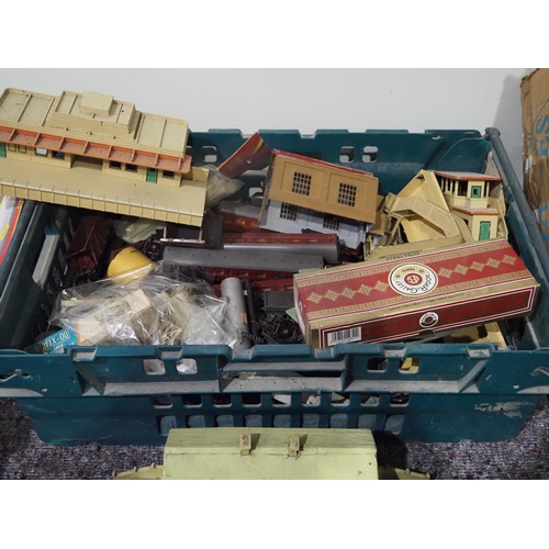 221 - Quantity of mostly Tri-ang and Hornby carriages, track, stations and other accessories