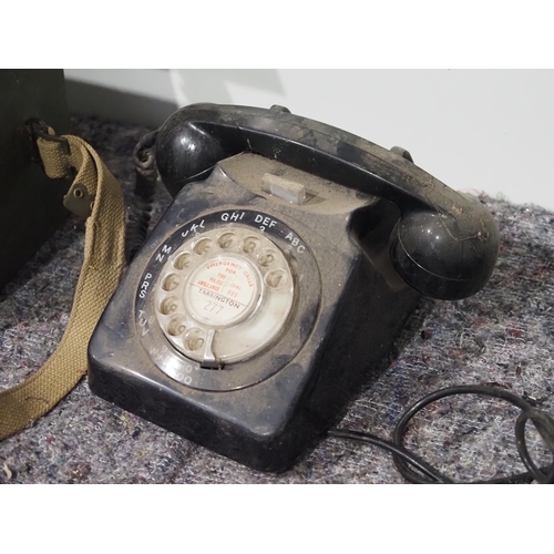 214 - WWII Fullerphone MKIV and vintage Bakelite telephone marked Tarrington