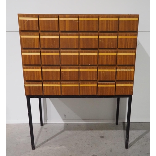 456 - Mid-century style 30 draw index cabinet H54