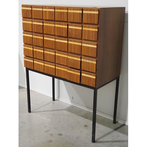 456 - Mid-century style 30 draw index cabinet H54