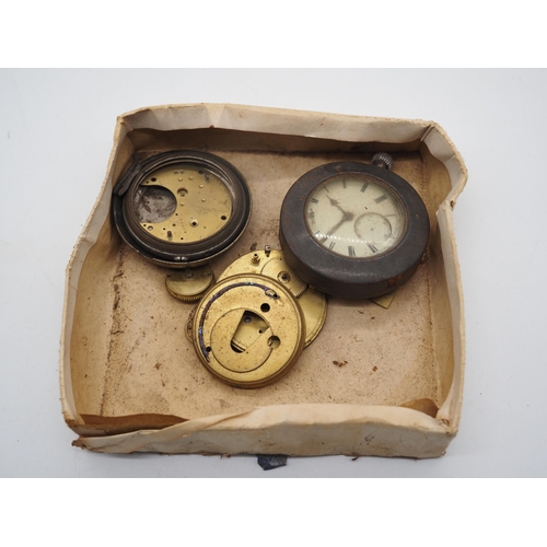 114 - Costume jewellery, Player's Navy Cut tin, oak box and pocket watch parts