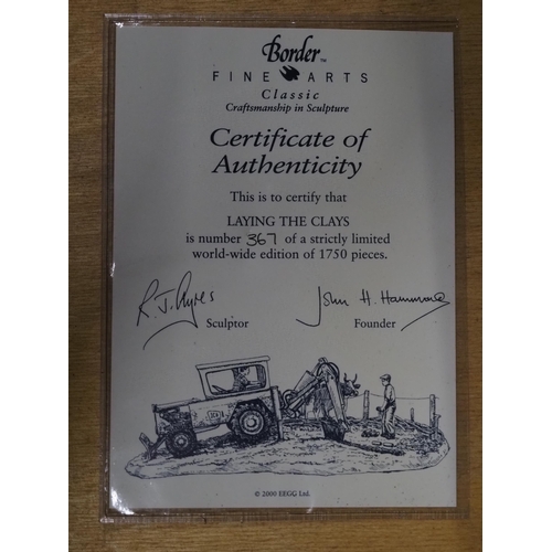 85 - Border Fine Arts 'Laying the Clays' with certificate of authenticity