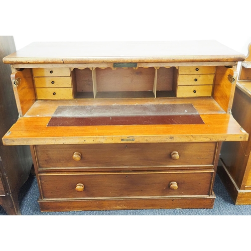 441 - Victorian secretaire chest in mahogany H42