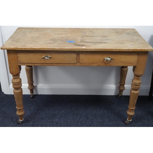 435 - Pine hall table with 2 drawers H29