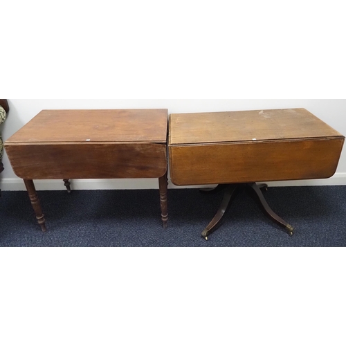 446 - Victorian drop leaf table and Pembroke table in mahogany