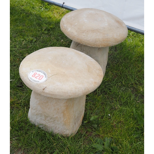 820 - Pair of staddle stones