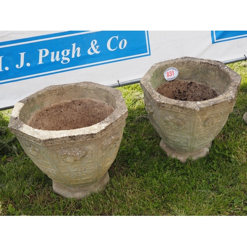 831 - Pair of planters approx. 18