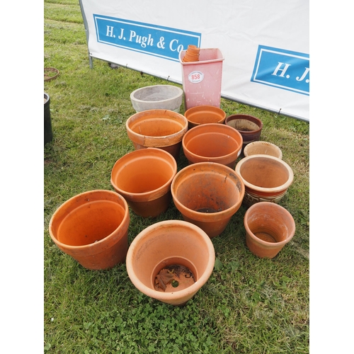 858 - Various terracotta and other pots