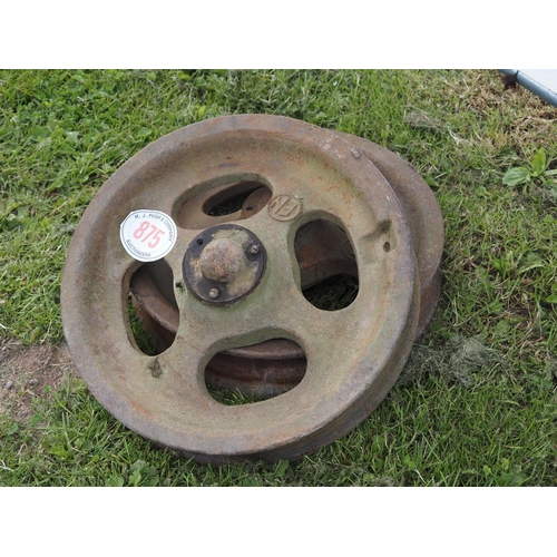 875 - Fisher Humphries cast iron front wheels