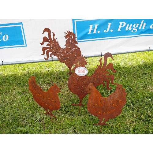 950 - Chicken and Cockerel ornaments - 4